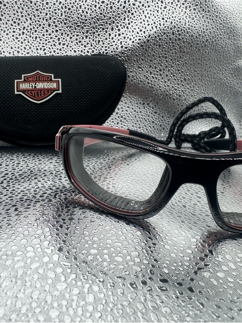 Harley-Davidson Men’s Black Swim Goggles with Pink Trim